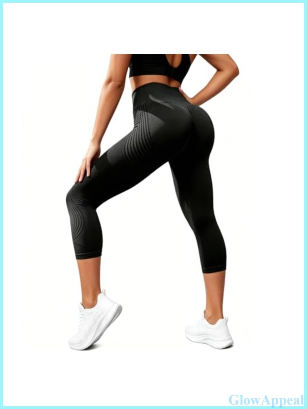 High Waist Capri Leggings Tummy Control Butt Lifting 3D Compression Yoga Pants
